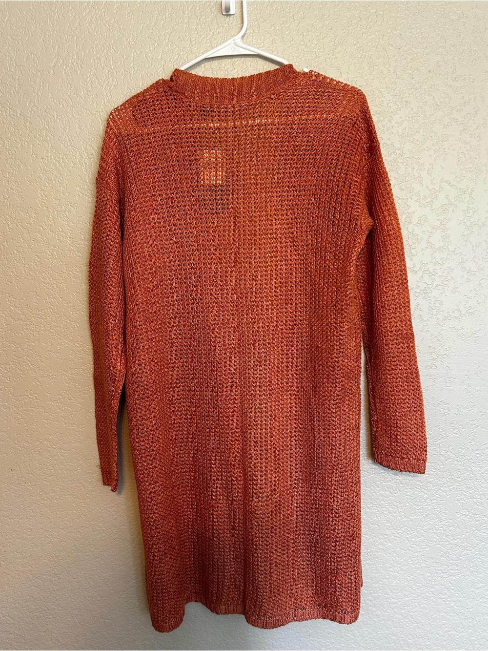 NWT Lauren Ralph Lauren Open Knit Duster Cardigan | Linen Blend | Terracotta - Picture 5 of 8
